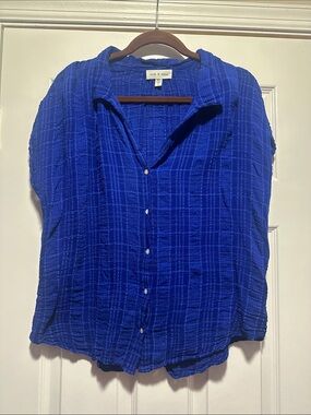 cloth & stone Cobalt Blue Button-Front Women's Shirt